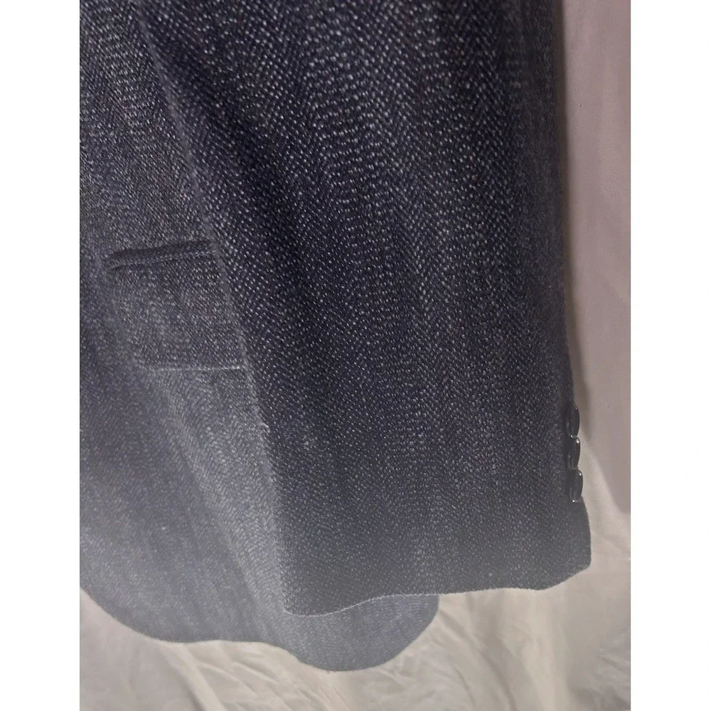 Towncraft‎ Mens Blazer Sport Coat Suit Jacket 41R Blue Grey Wool Silk Blend Vtg